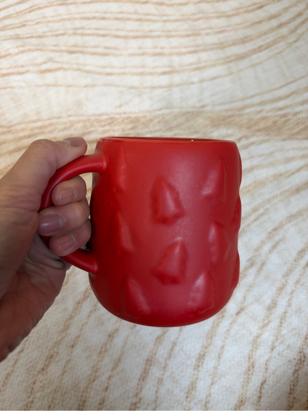Bay Island Red Textured Ceramic Coffee Mug
